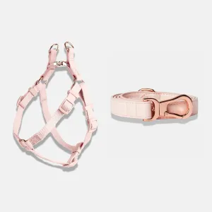 Blush Pink Dog Harness & Lead Set