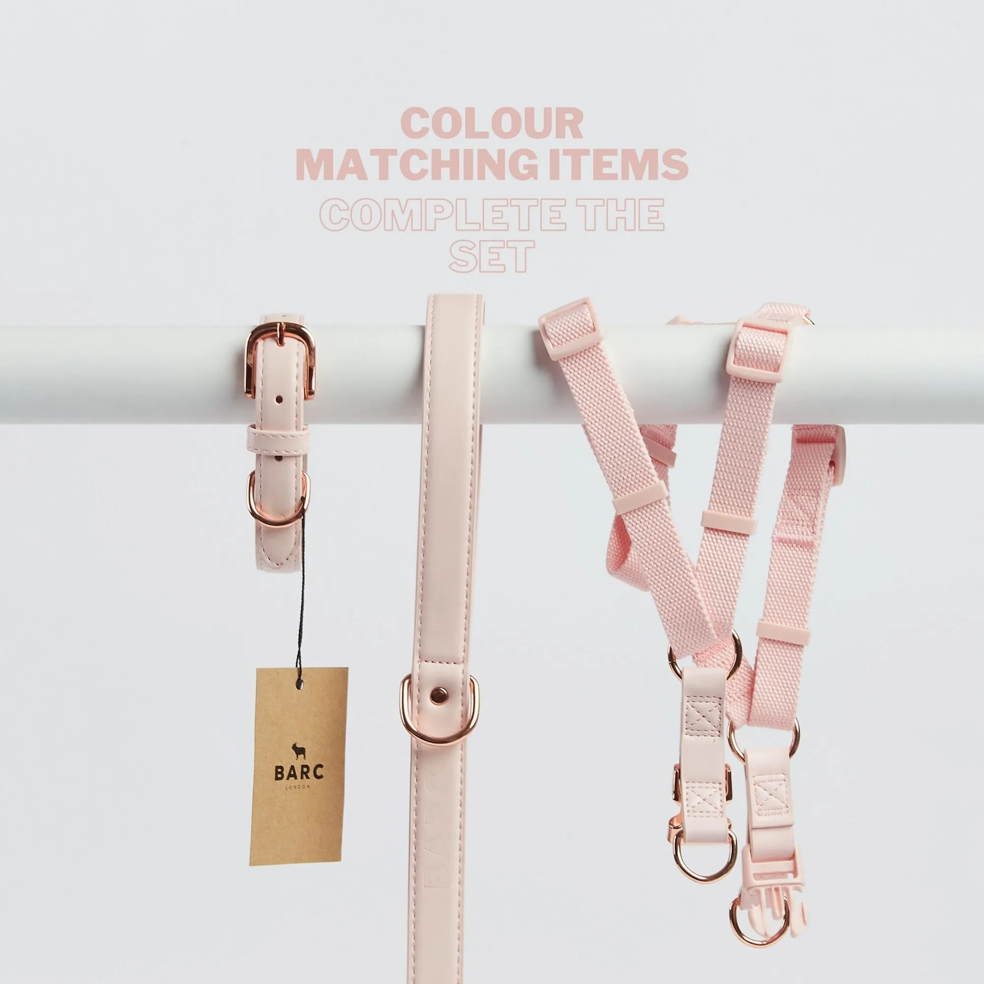 Blush Pink Dog Harness & Lead Set