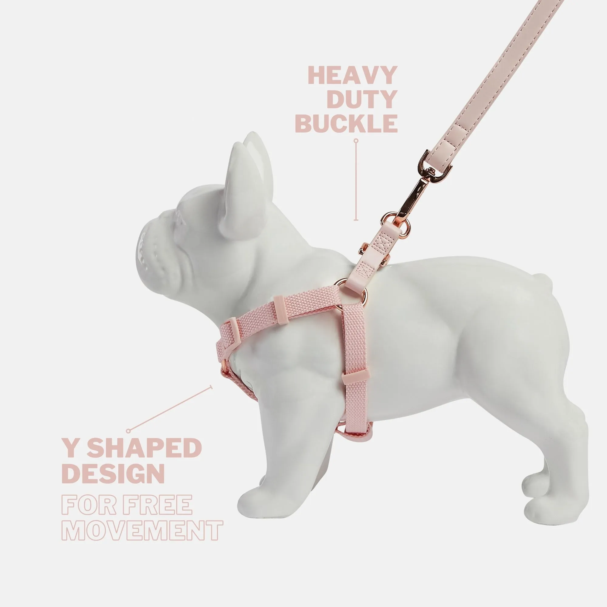 Blush Pink Dog Harness & Lead Set