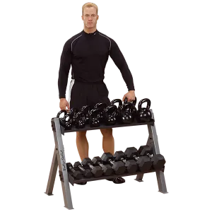 BODY SOLID DUAL DUMBBELL, KETTLEBELL RACK - GDKR100