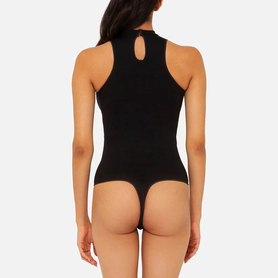 Bodysuit cuello alto sin mangas Stretch