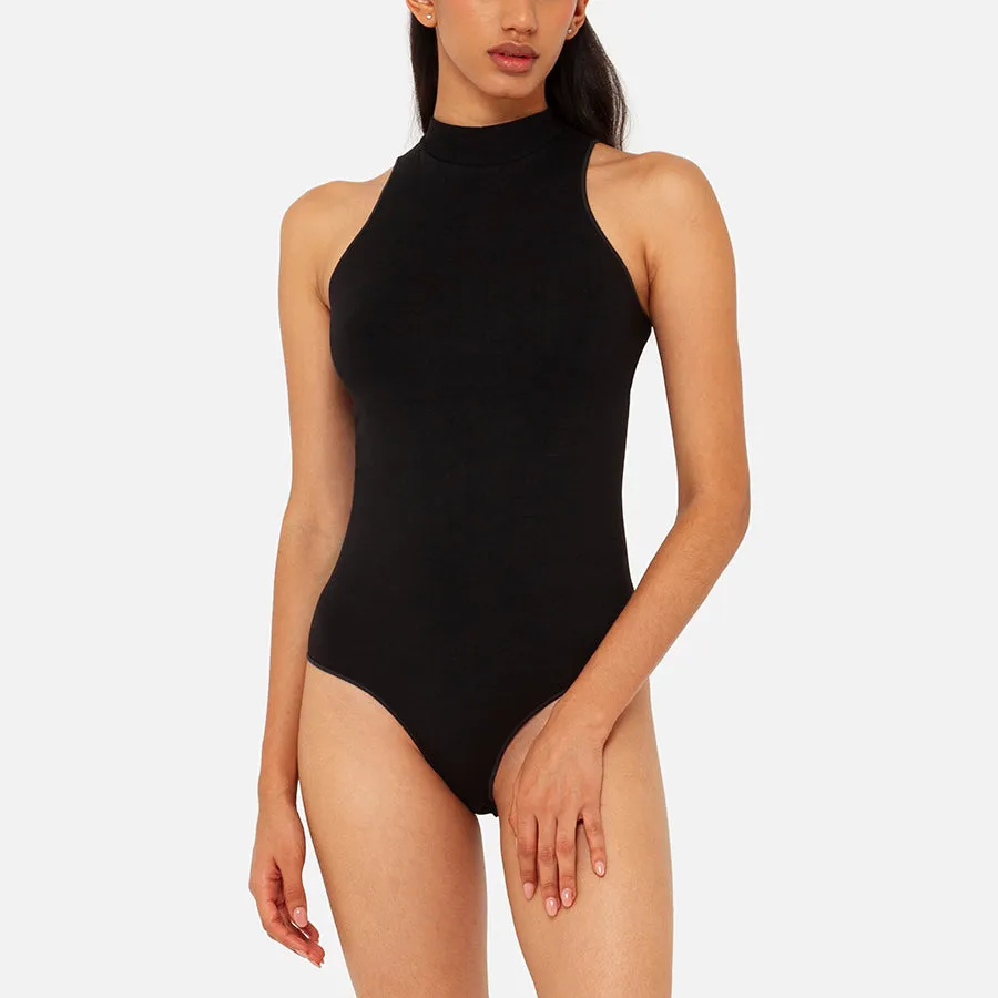 Bodysuit cuello alto sin mangas Stretch