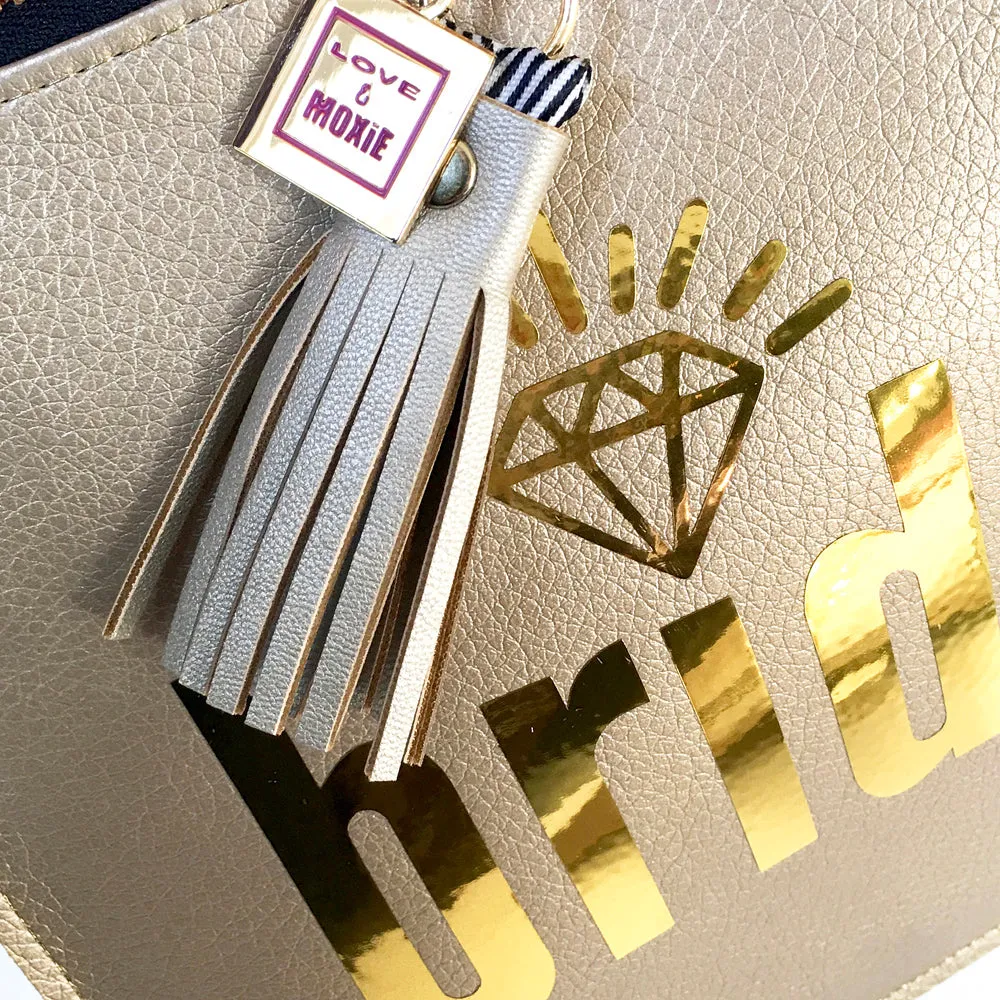 Bride Tribe Gold Clutch Bag
