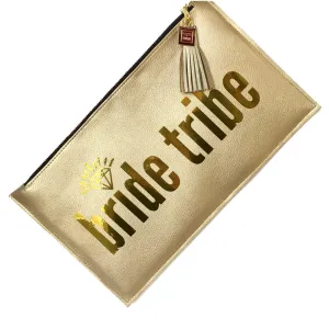 Bride Tribe Gold Clutch Bag
