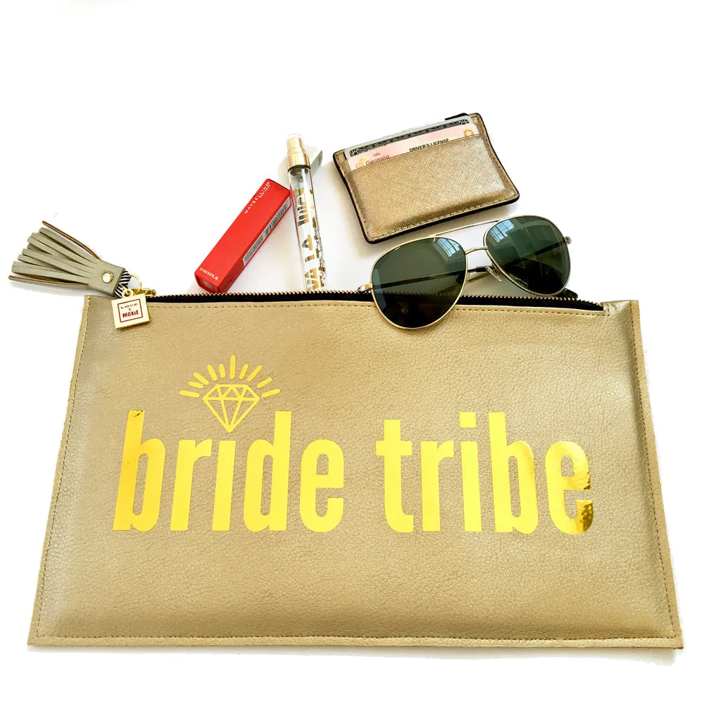 Bride Tribe Gold Clutch Bag