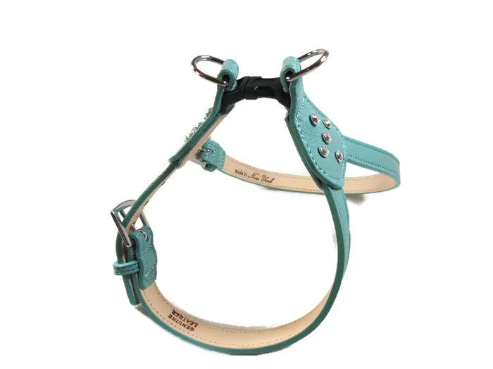 Brie Leather Step In Harness with Crystals on Side Tabs