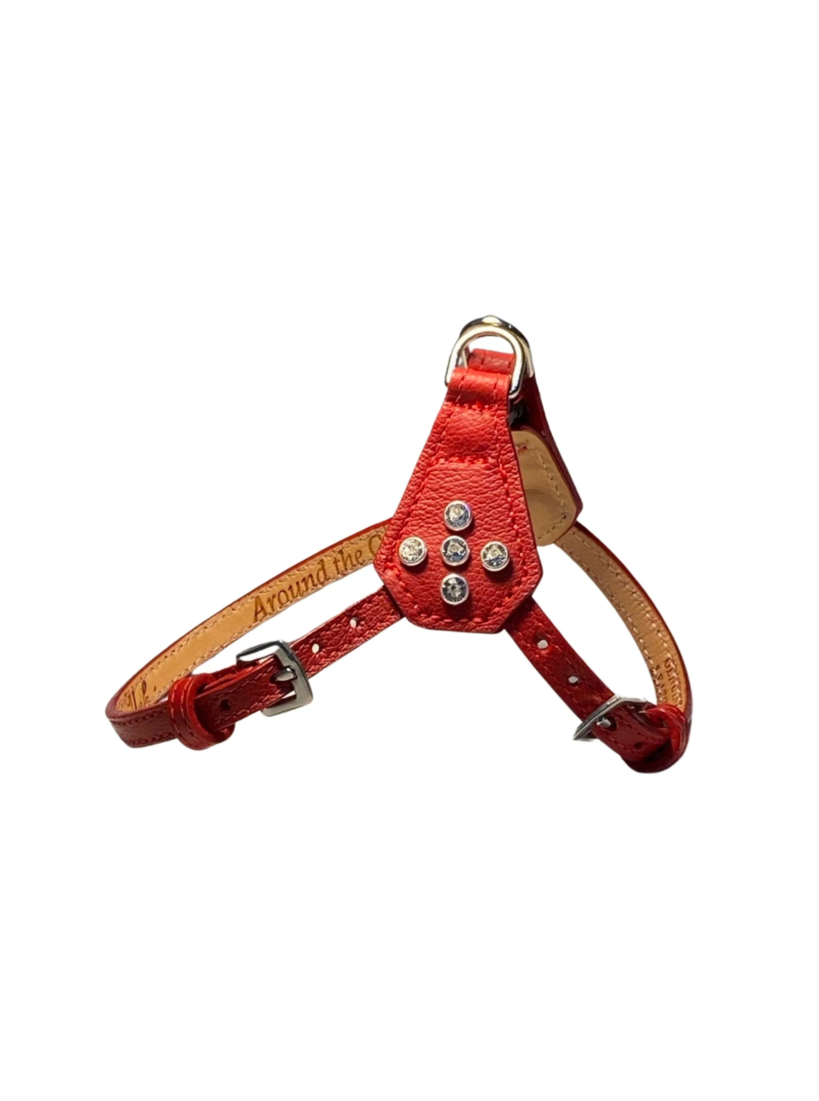 Brie Leather Step In Harness with Crystals on Side Tabs