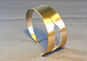 Bronze feather shaped handcrafted cuff bracelet