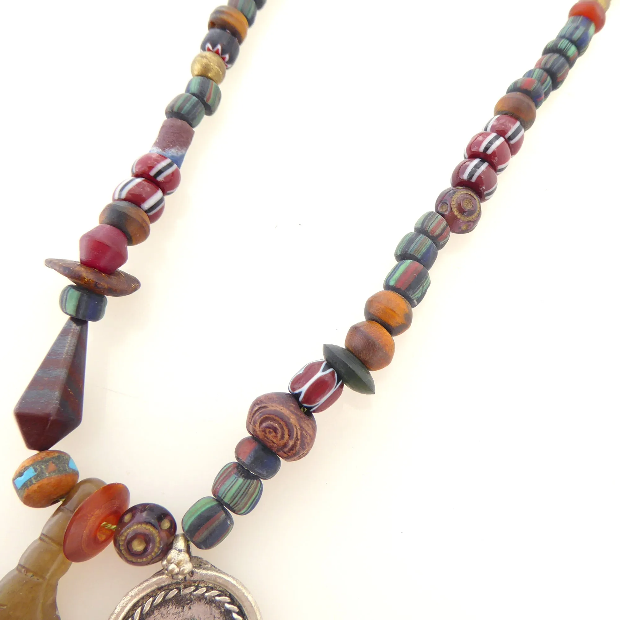 Brown agate feather necklace
