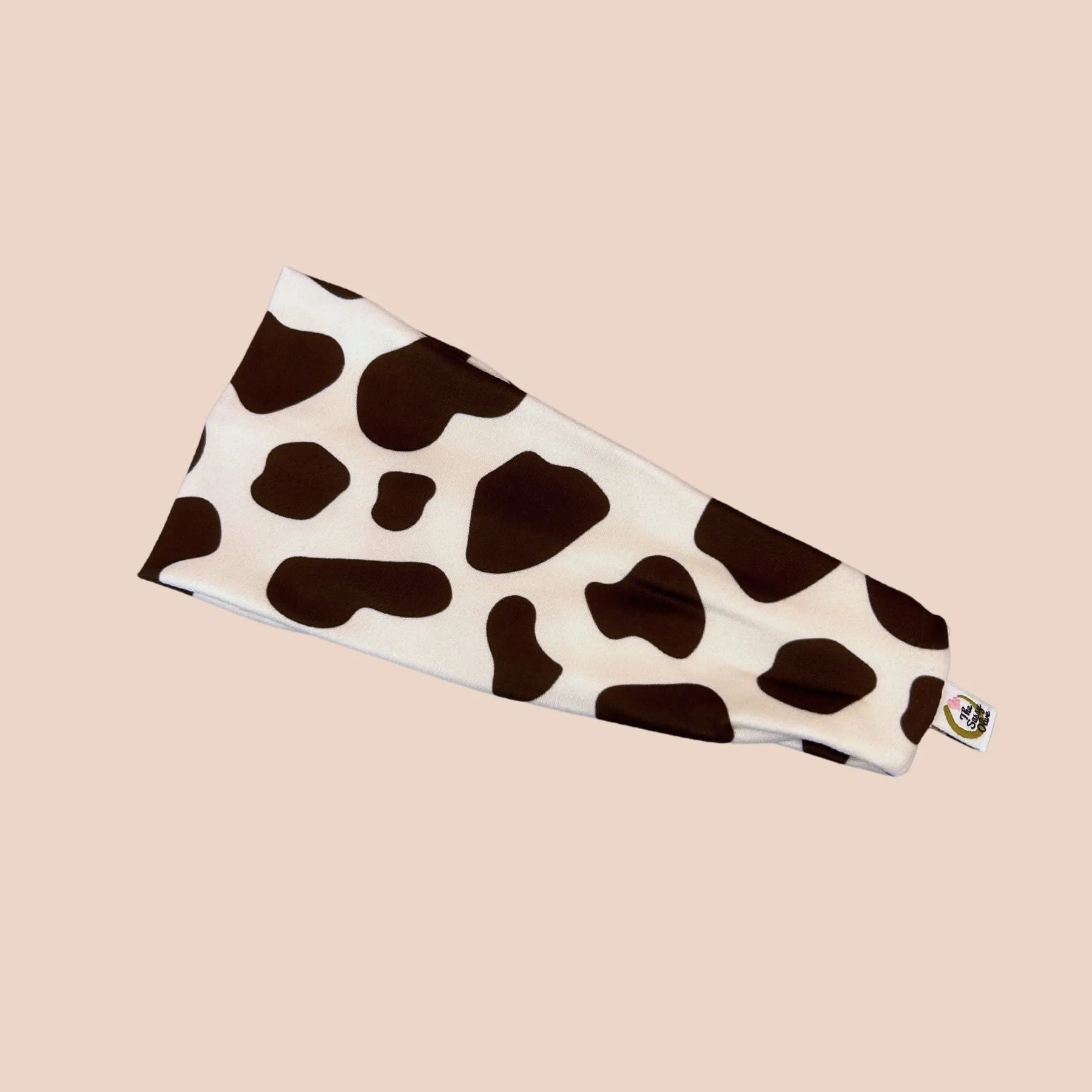 Brown Cow Print Stretch Headband