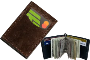 Brown Hippopotamus Bifold Slim Profile Wallet With Money Clip