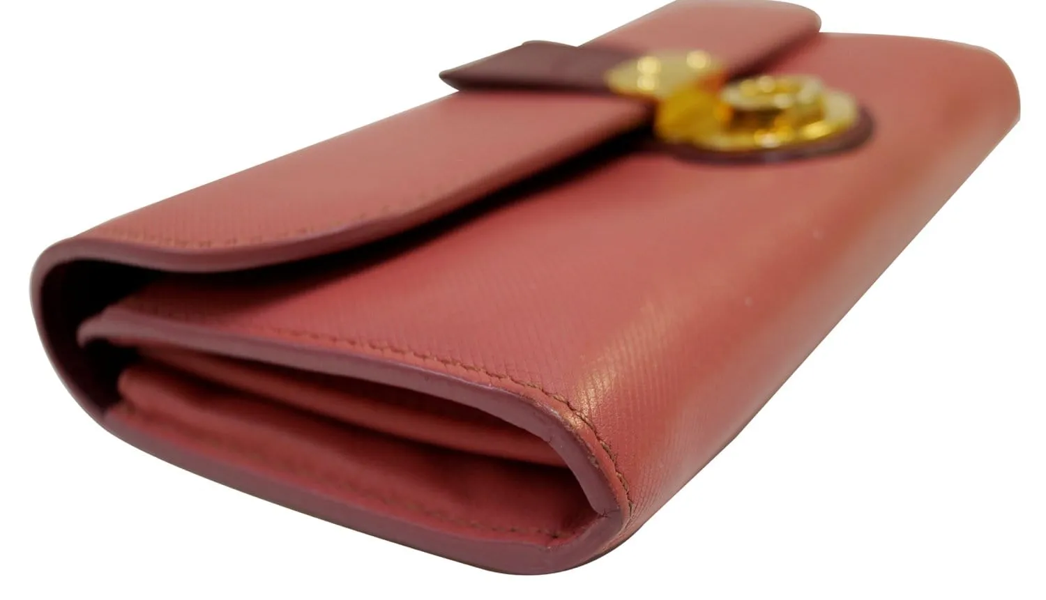 BURBERRY Trench Leather Continental Wallet Blossom Pink