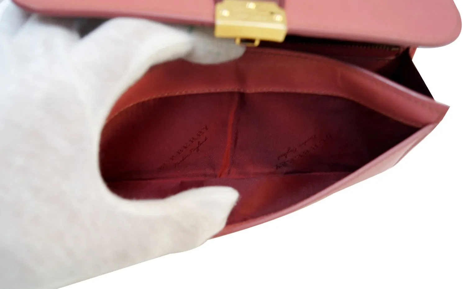 BURBERRY Trench Leather Continental Wallet Blossom Pink
