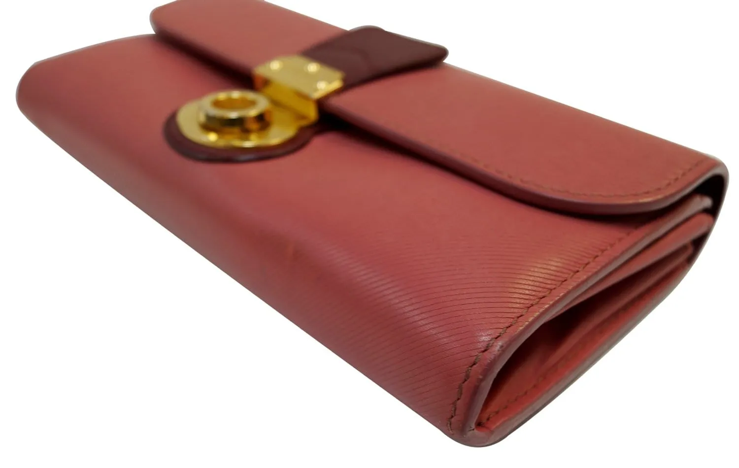 BURBERRY Trench Leather Continental Wallet Blossom Pink