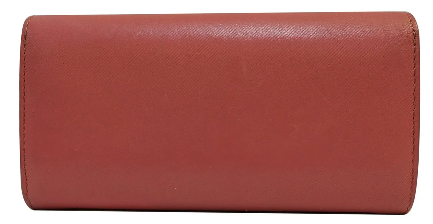 BURBERRY Trench Leather Continental Wallet Blossom Pink