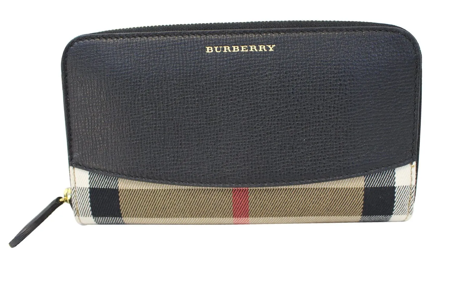 BURBERRY Wallet - Burberry Black Leather Haymarket Continental