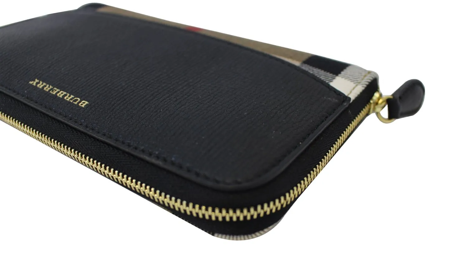 BURBERRY Wallet - Burberry Black Leather Haymarket Continental