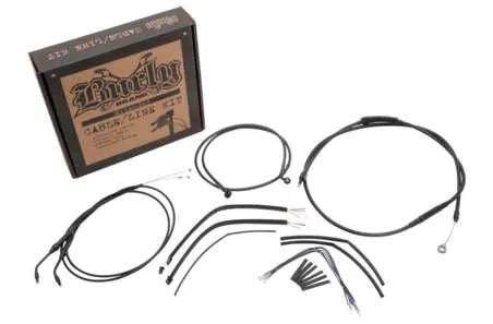 Burly Brand B30-1002 Extended Cable/Brake Line Kit for 14in. Ape Handlebars - Black Vinyl