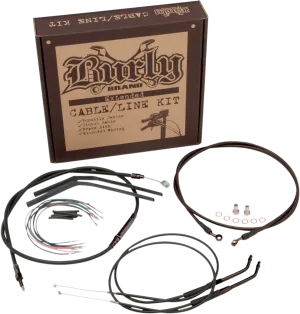 Burly Brand B30-1046 Extended Cable/Brake Line Kit for 14in. Ape Handlebars - Black Vinyl