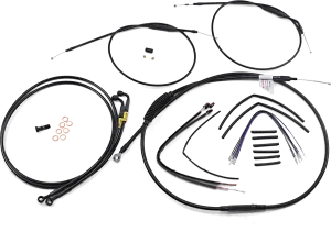 Burly Brand B30-1202 Extended Cable/Brake Line Kit for 12in. Ape Handlebars - Black