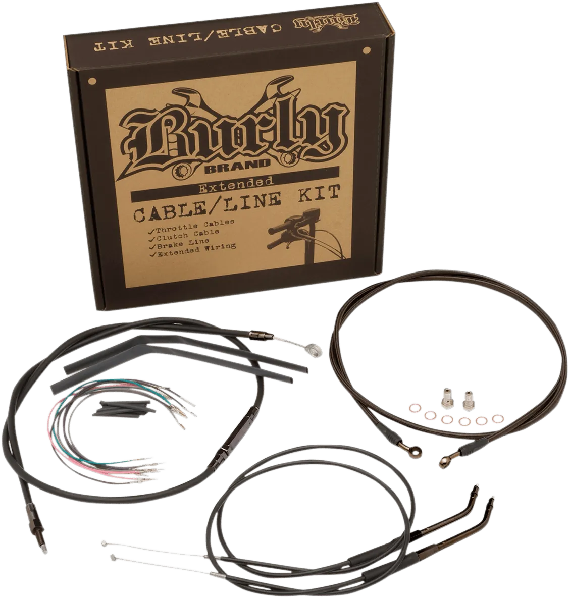 Burly Brand B30-1212 T-Bar Cable and Brake Line Kit - 12in.