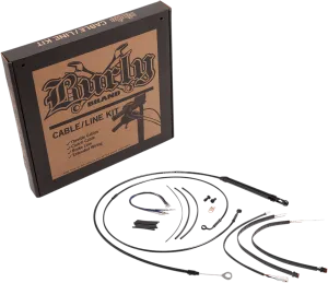 Burly Brand B30-1262 Black Vinyl Handlebar Cable & Brake Line Kit for Jail Bars - 12in.