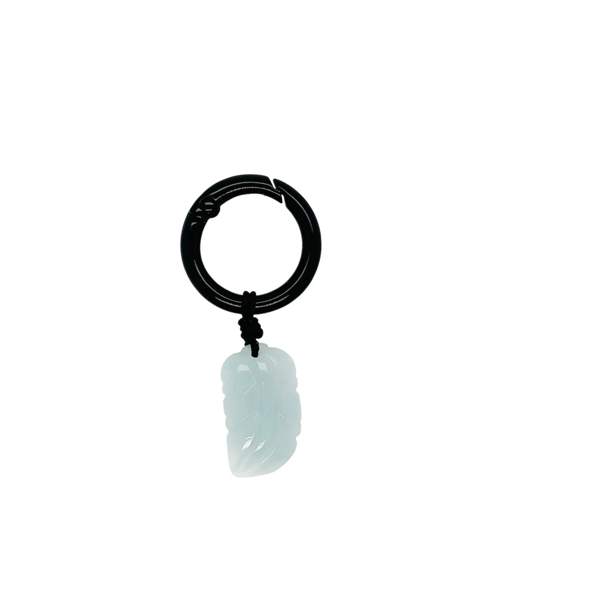 Burmese Jadeite Feather/Angel Wings Keyring Charm