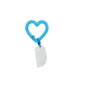 Burmese Jadeite Feather/Angel Wings Keyring Charm