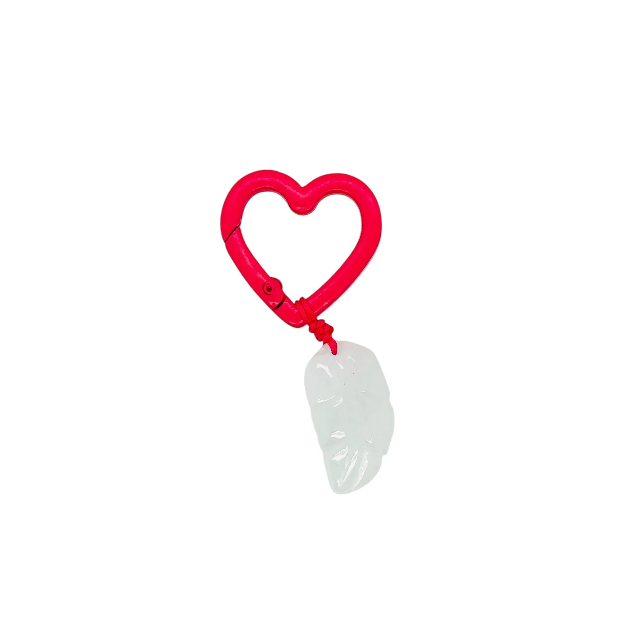 Burmese Jadeite Feather/Angel Wings Keyring Charm
