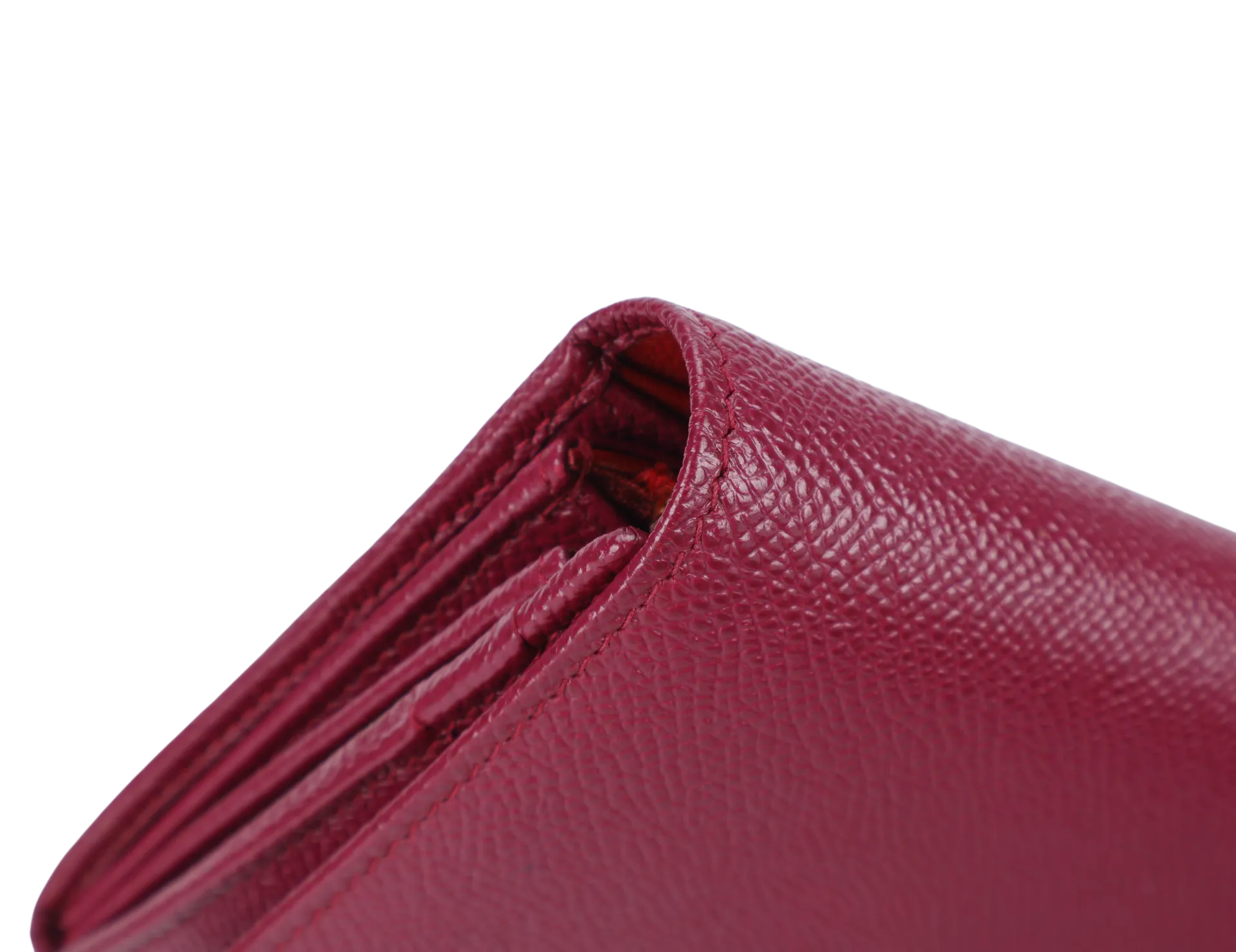 BVLGARI BVLGARI LOGO CLIP LONG WALLET BURGUNDY COLOR WITH BOX