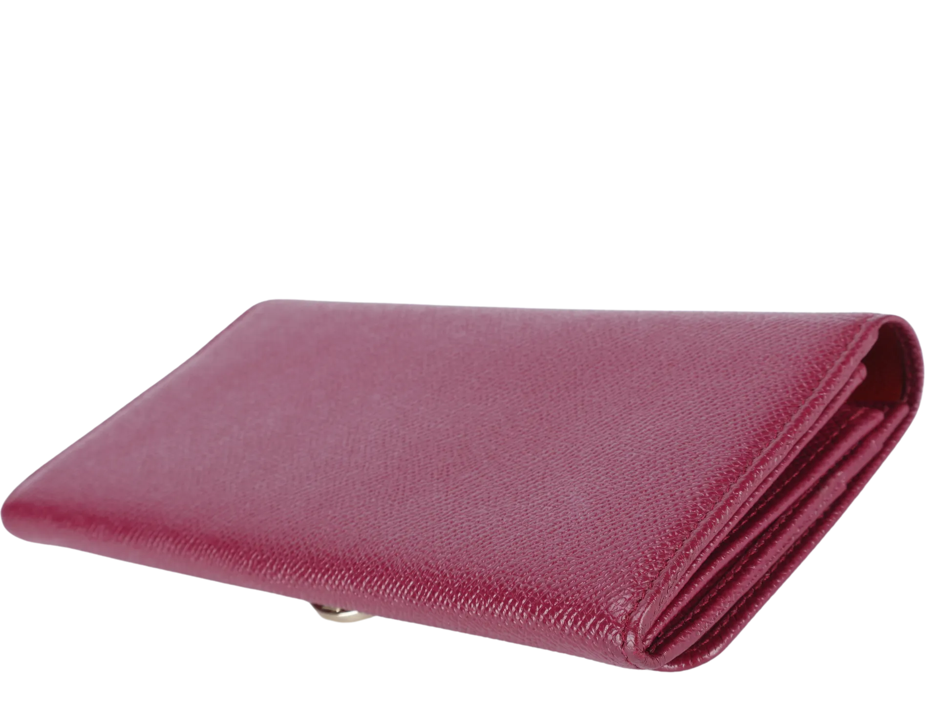 BVLGARI BVLGARI LOGO CLIP LONG WALLET BURGUNDY COLOR WITH BOX