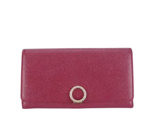 BVLGARI BVLGARI LOGO CLIP LONG WALLET BURGUNDY COLOR WITH BOX