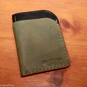 (Bweiss) Leather Black Shell Double Fold Sleeve Wallet