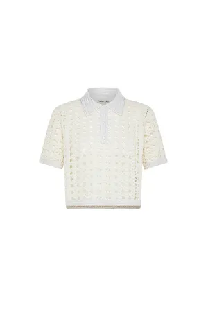 Cablé Lux Handmade Crochet Cropped Polo