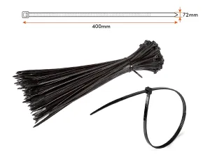 Cable Tie 400mmx7.2mm Black 50s TIE400