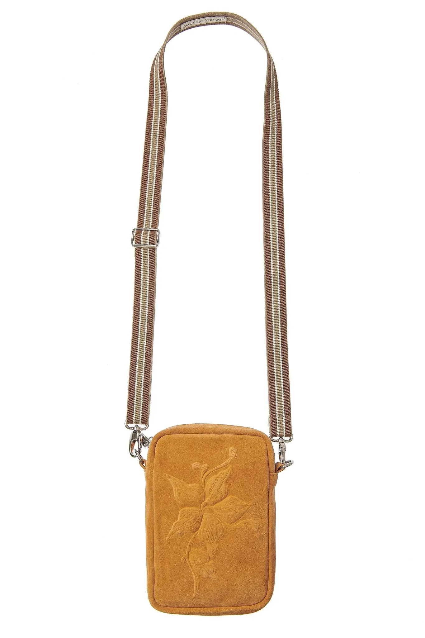 CAMERA BAG -FLOWER SUEDE CURRY