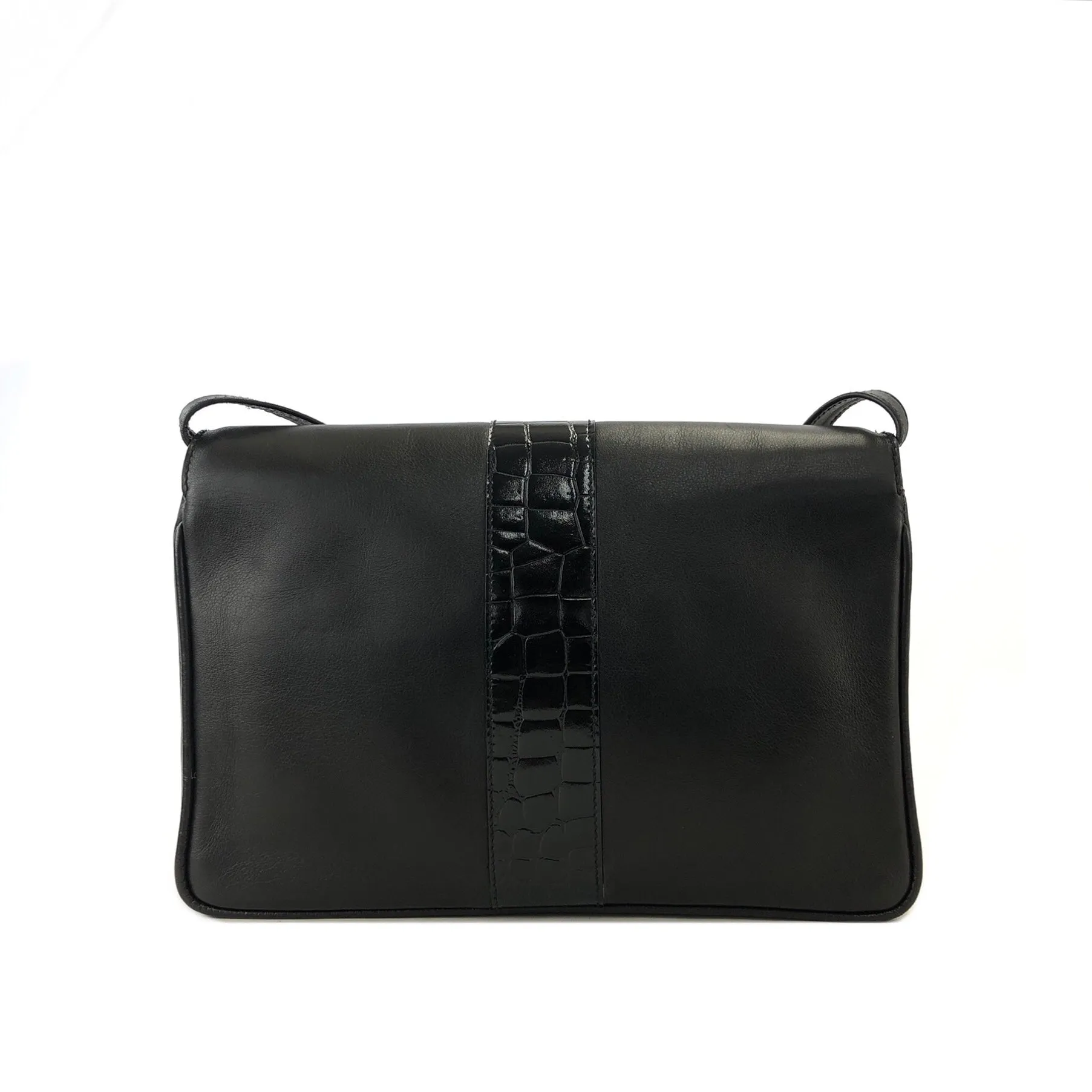 CELINE Gancini Leather Shoulder bag Clutch bag Black Vintage Old Celine 6ehwcp