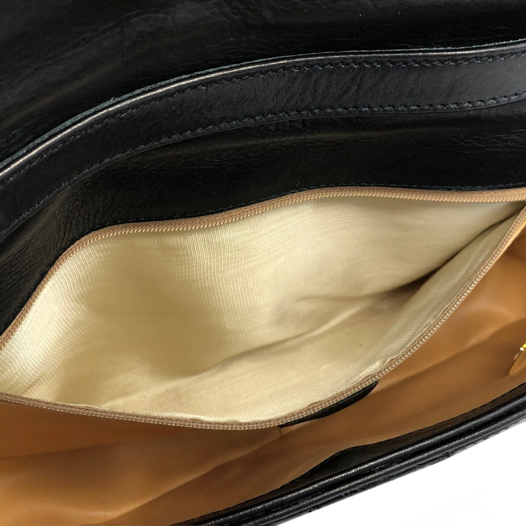 CELINE Gancini Leather Shoulder bag Clutch bag Black Vintage Old Celine 6ehwcp