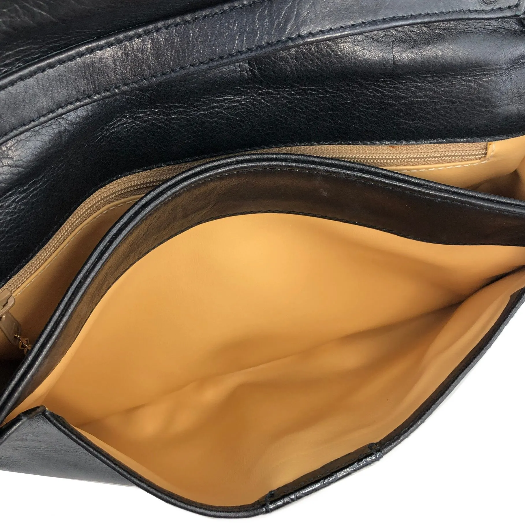 CELINE Gancini Leather Shoulder bag Clutch bag Black Vintage Old Celine 6ehwcp