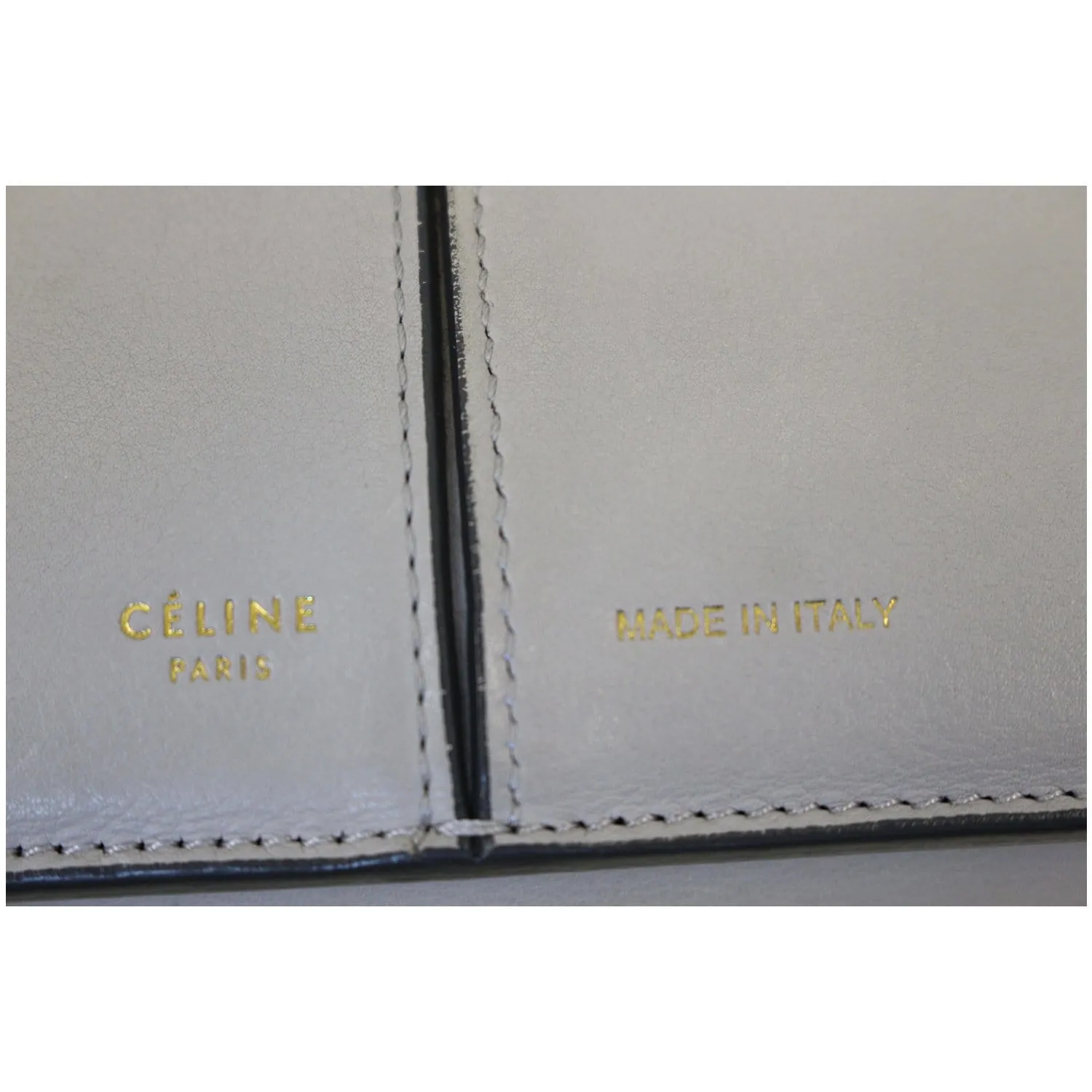 Celine Tri-Fold Clutch on Chain Smooth Calfskin Crossbody Bag Light Grey - Last Call