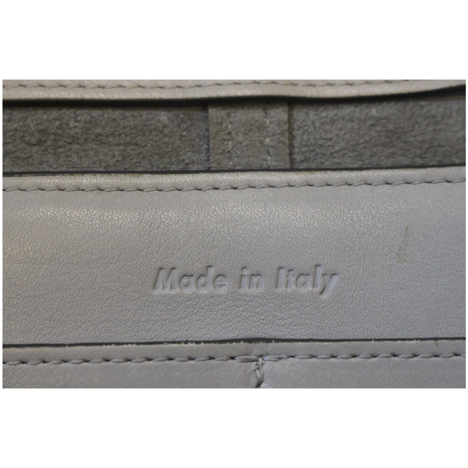 Celine Tri-Fold Clutch on Chain Smooth Calfskin Crossbody Bag Light Grey - Last Call