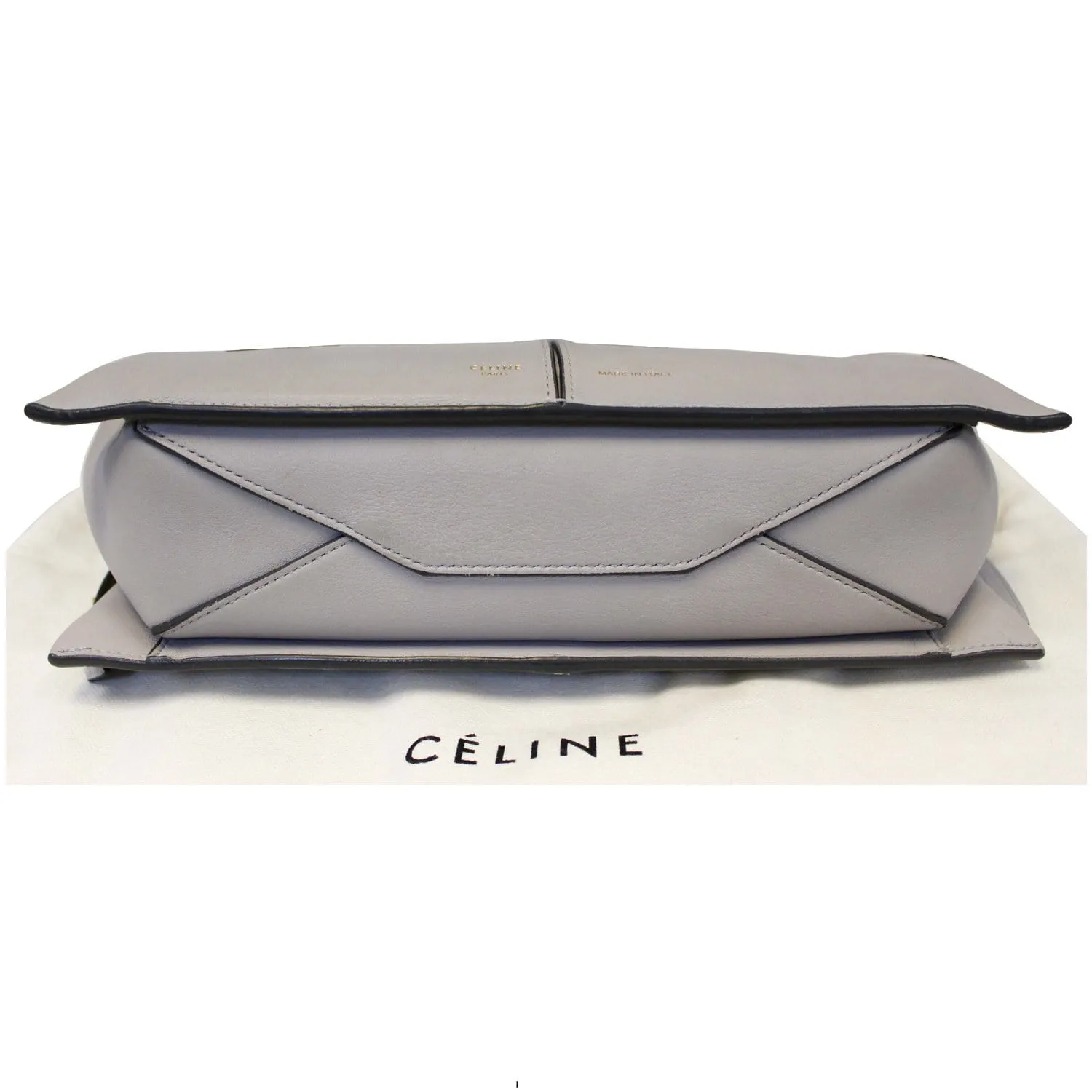 Celine Tri-Fold Clutch on Chain Smooth Calfskin Crossbody Bag Light Grey - Last Call