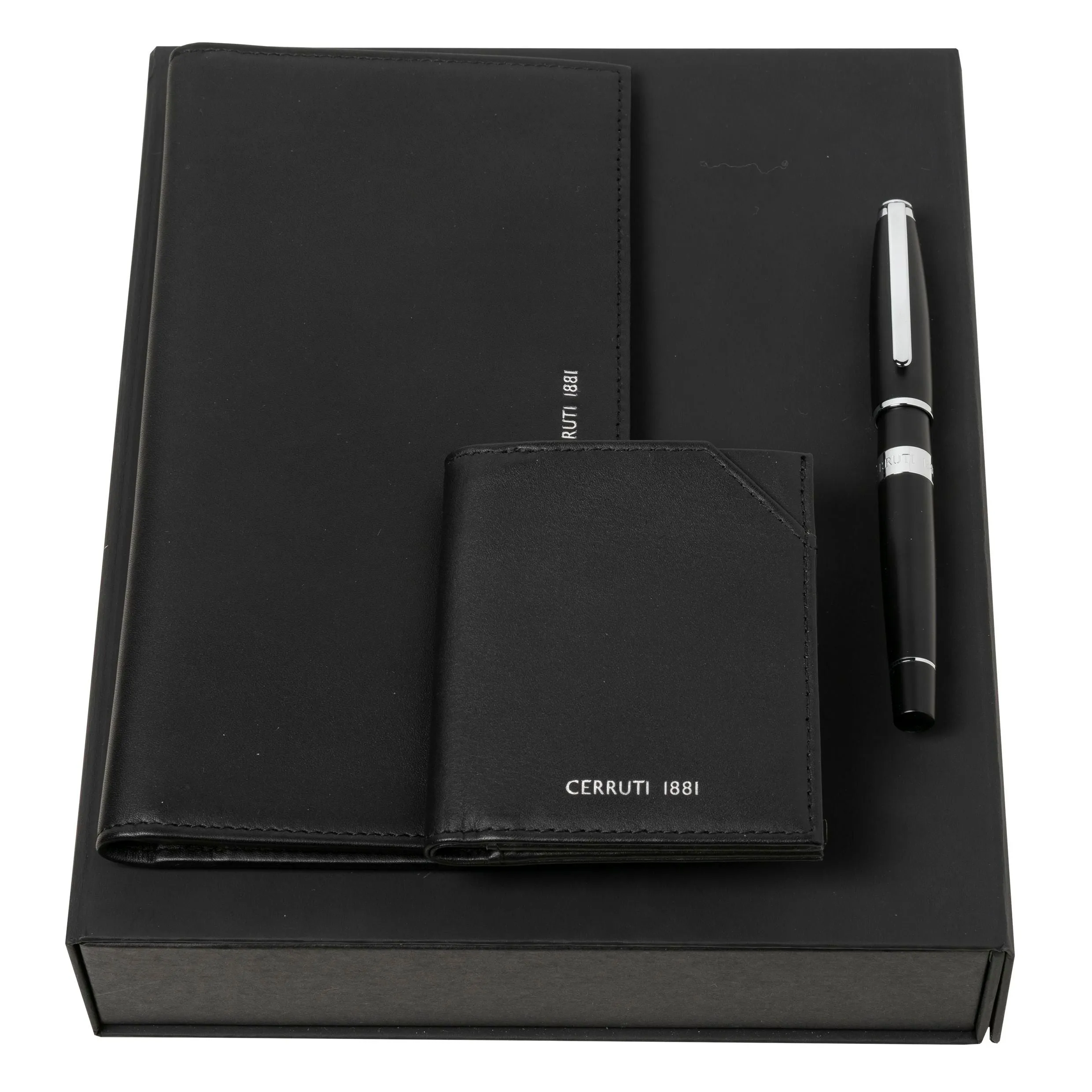 CERRUTI 1881 NPCRT914A - Set CERRUTI 1881 Black (rollerball pen, card holder & travel wallet)