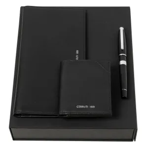 CERRUTI 1881 NPCRT914A - Set CERRUTI 1881 Black (rollerball pen, card holder & travel wallet)