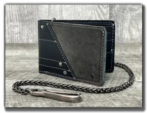 Chain Wallet with Guitar Pick Slots (With or Without Chain) - Carbon Black/Aged Steel