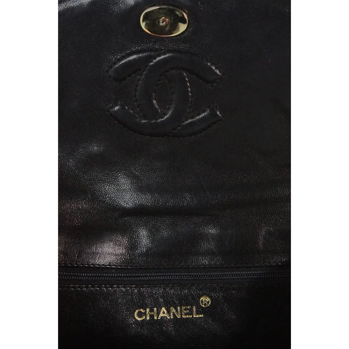 CHANEL Black Leather Quilted Crossbody Bag with Tassel