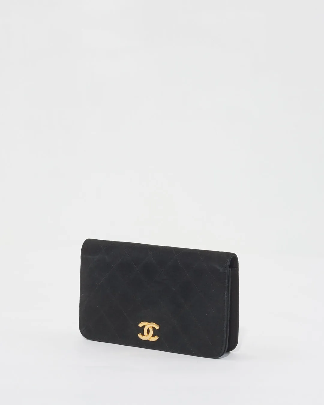 Chanel Black Suede Wallet on Chain GHW