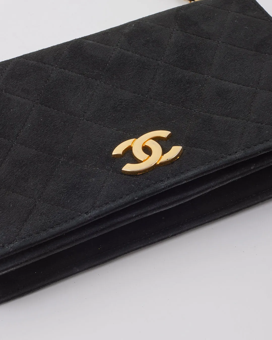 Chanel Black Suede Wallet on Chain GHW