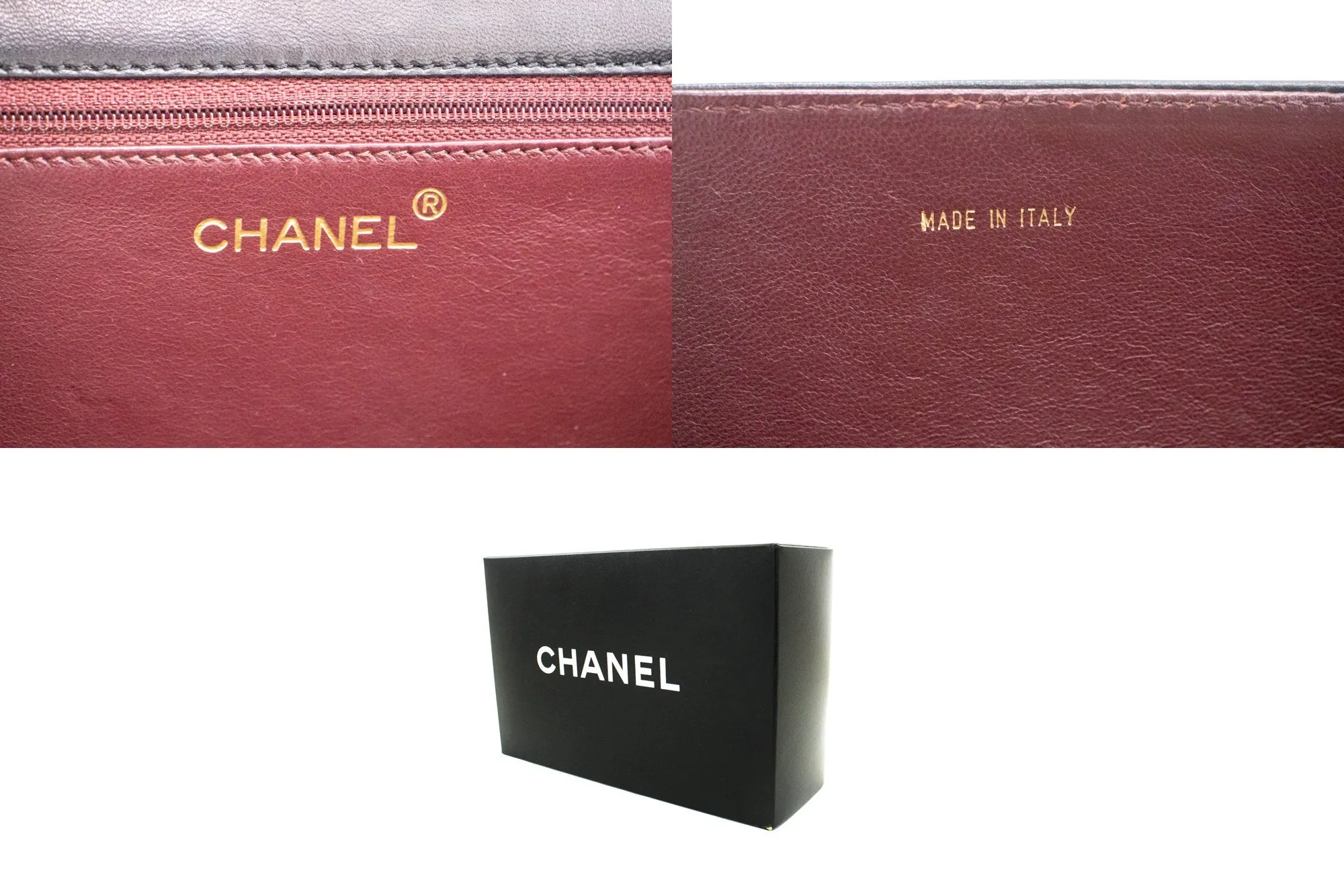 CHANEL Full Flap Chain Shoulder Bag Clutch Black Quilted Lambskin n36