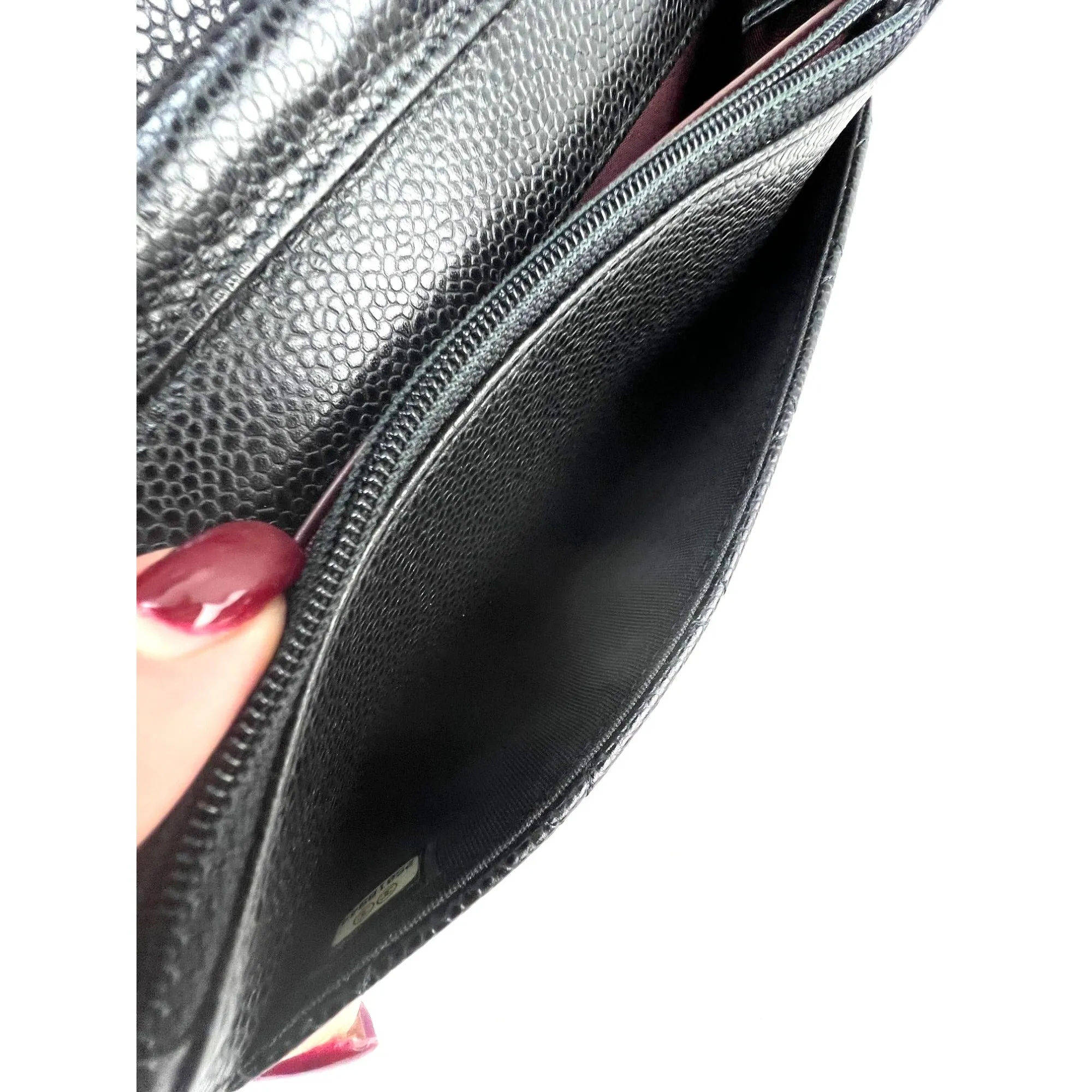 Chanel Quilted Caviar Calfskin Wallet on a Chain Clutch